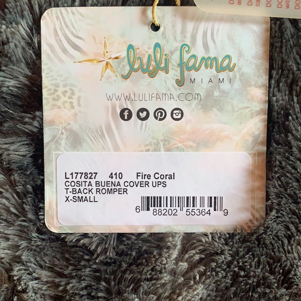 Luli Fama Cover Up Fire Coral color sold out XS S - Picture 6 of 7